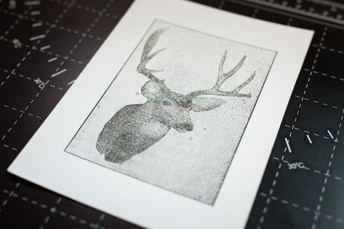 "Dapper Deer" - Vintage Letterpress Art